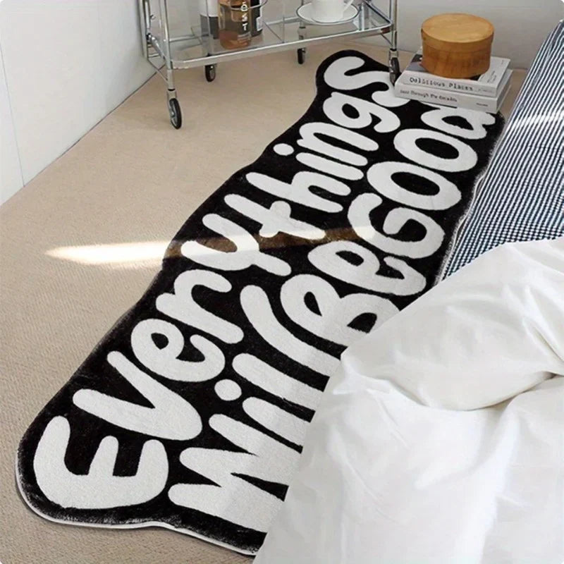 VIKAMA Everything Will Be Good Carpet Encouragement Carpet Living Room Carpet Rug For Bedroom    Bedside Floor Mat Doormat Home