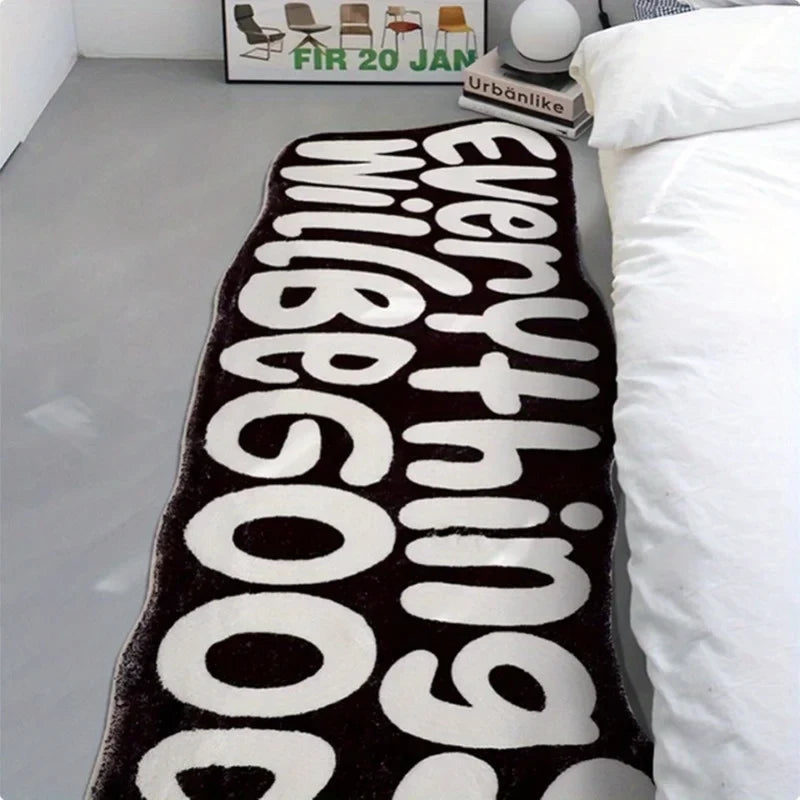 VIKAMA Everything Will Be Good Carpet Encouragement Carpet Living Room Carpet Rug For Bedroom    Bedside Floor Mat Doormat Home