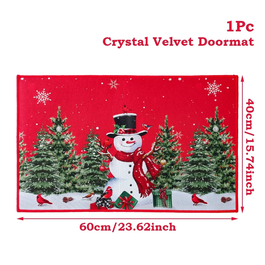 Christmas Door Mat Santa Claus Outdoor Carpet Merry Christmas Decorations For Home 2025 Navidad Xmas Ornament New Year 2026