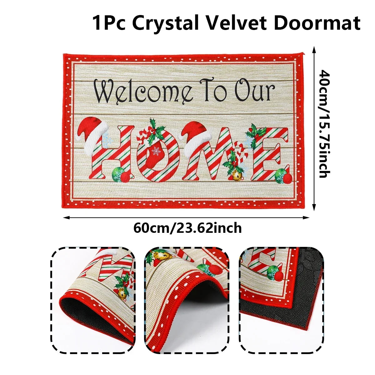 Christmas Floor Mat Outdoor Carpet Christmas Decor for Home 2025 Navidad Natal Santa Claus Door Mat Xmas Ornament New Year 2026