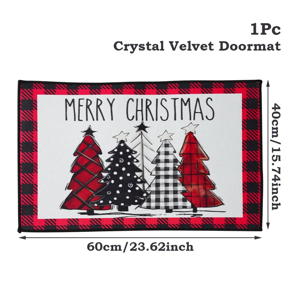 Christmas Door Mat Santa Claus Outdoor Carpet Merry Christmas Decorations For Home 2025 Navidad Xmas Ornament New Year 2026
