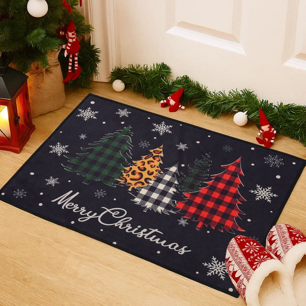 Christmas Floor Mat Outdoor Carpet Christmas Decor for Home 2025 Navidad Natal Santa Claus Door Mat Xmas Ornament New Year 2026