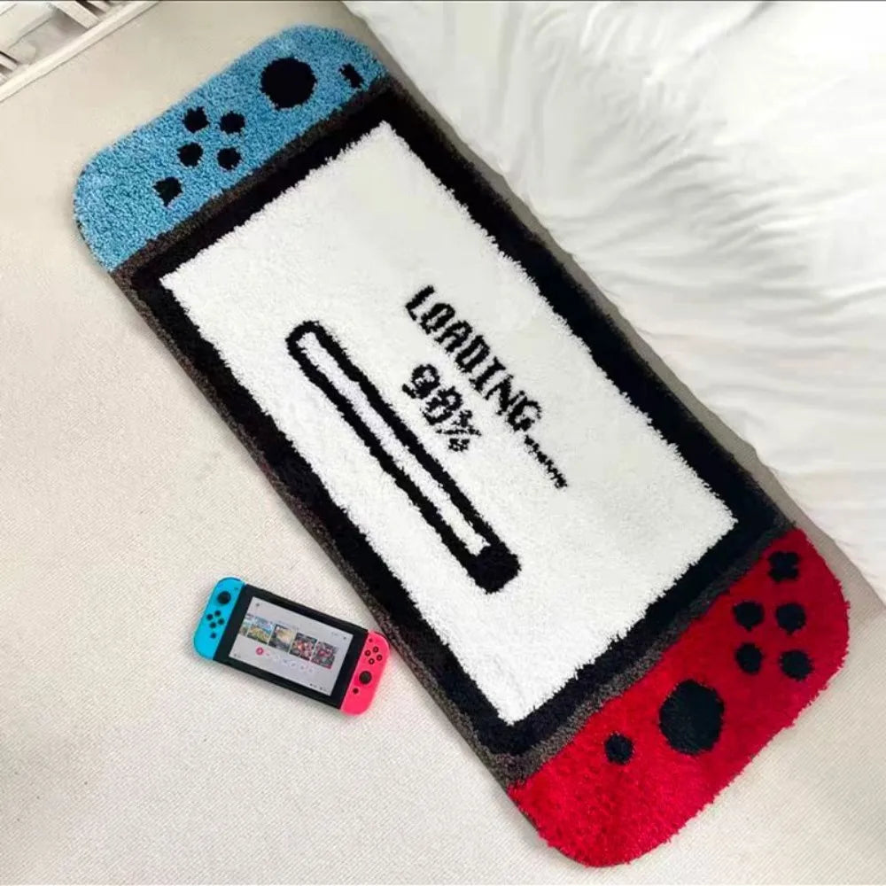 VIKAMA Game Controller Shaped Rug Cartoon Plush Bedroom Children's Room Play Area Decorative Floor Mat Home Decor