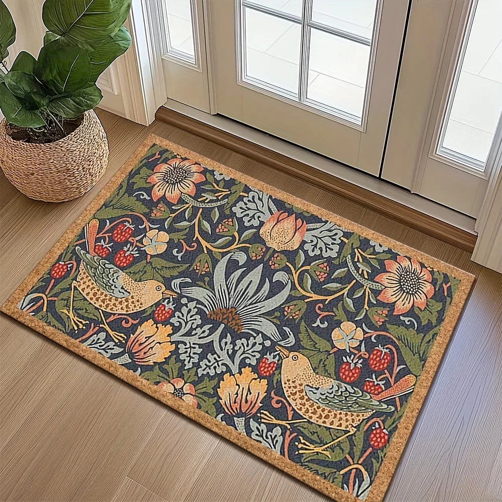 VIKAMA Vintage Carpet Premium Garden Pattern Doormat Welcome Mat Outdoor Carpet Rug For Bedroom Carpet For Live Room Home Decor