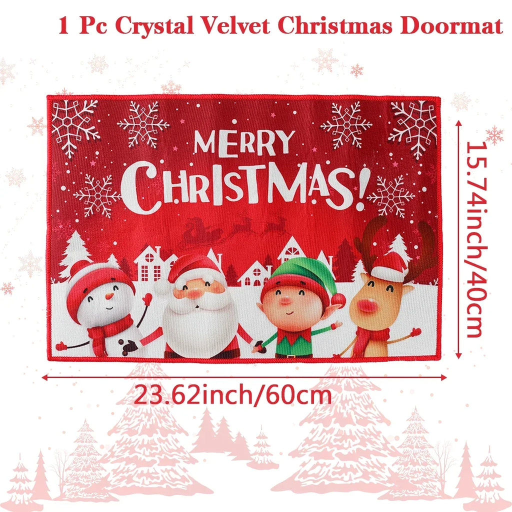 Christmas Door Mat Santa Claus Outdoor Carpet Merry Christmas Decorations For Home 2025 Navidad Xmas Ornament New Year 2026