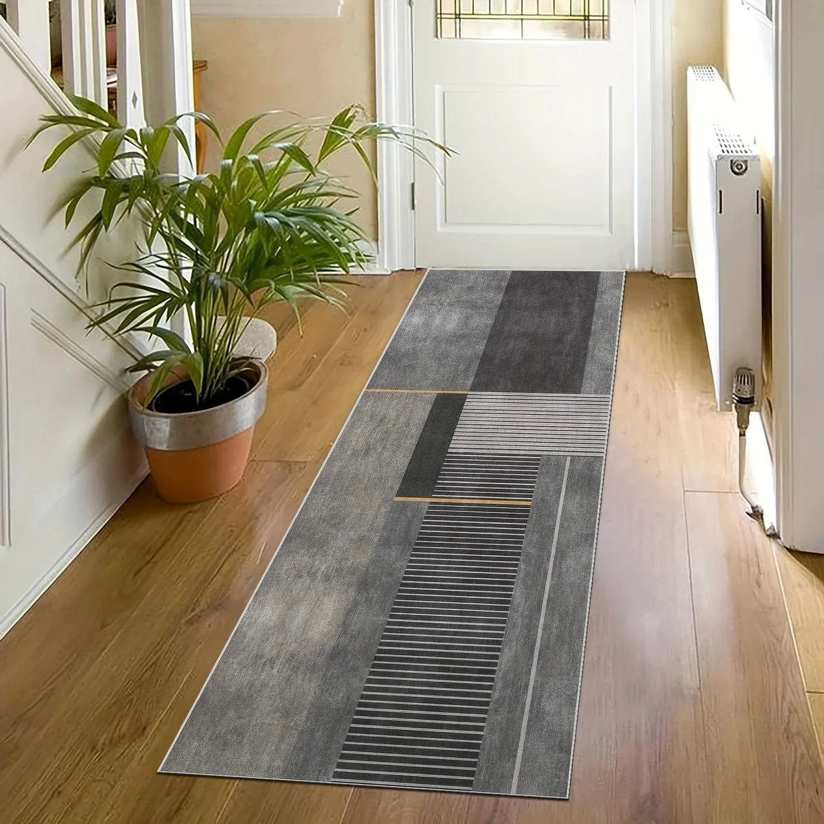 VIKAMA Minimalist Geometric Rugs Ideal For Hallways, Kitchen Mats, And Entrance Hall Doormats Durable And Easy-Care Home Décor