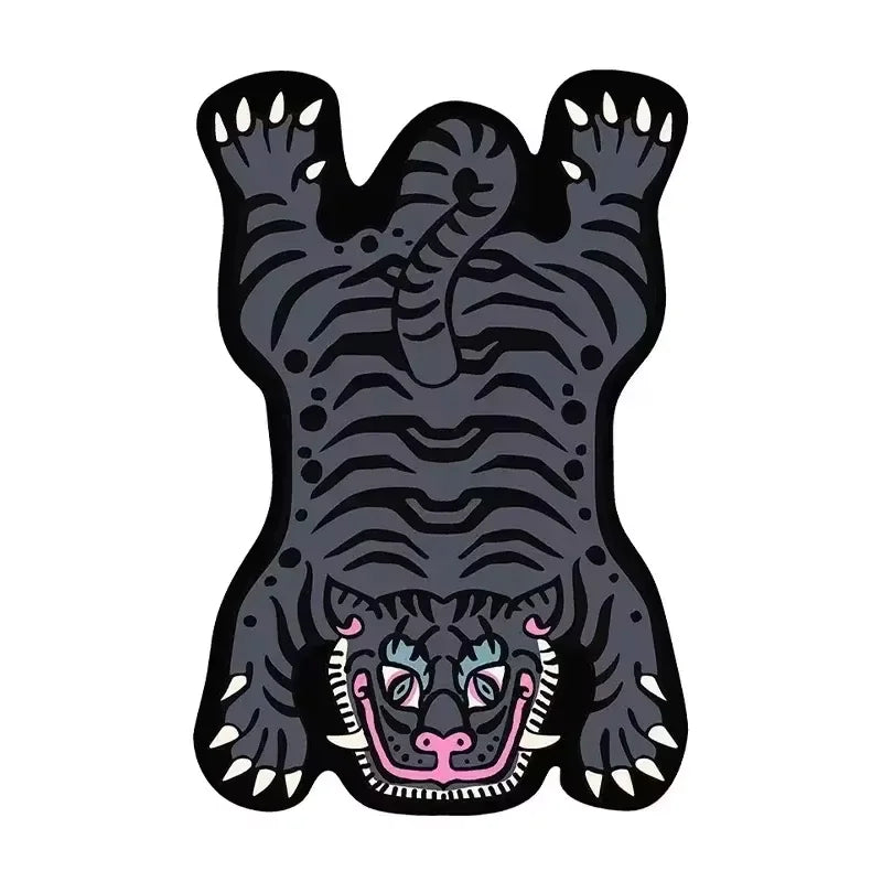 VIKAMA Domineering Tiger Carpet Personality Shaped Doormat Rug For Bedroom Living Room Floor Mat Machine Washable Home Decoratio