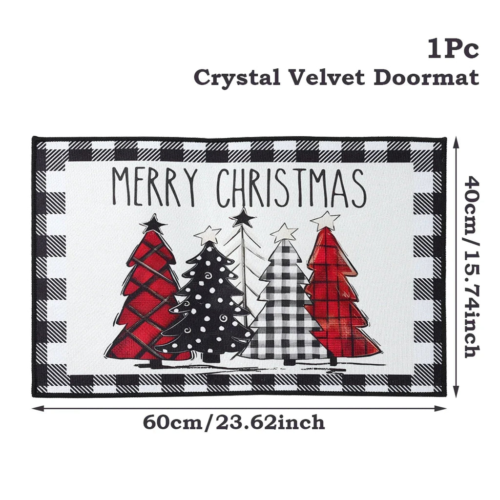 Christmas Door Mat Santa Claus Outdoor Carpet Merry Christmas Decorations For Home 2025 Navidad Xmas Ornament New Year 2026