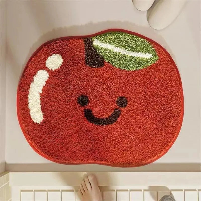 VIKAMA Little Fresh Fruit Special Imitation Cashmere Carpet Warm Machine Washable Bathroom Door Carpet Porch Mat Home Decor