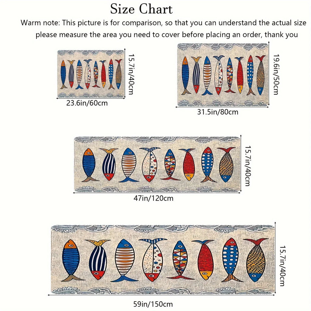 VIKANA Creative Floor Mat Fish School Carpet Kitchen Rug Long Carpet Soft Rug For Bedroom Door Mat Living Room Carpet Home Decor
