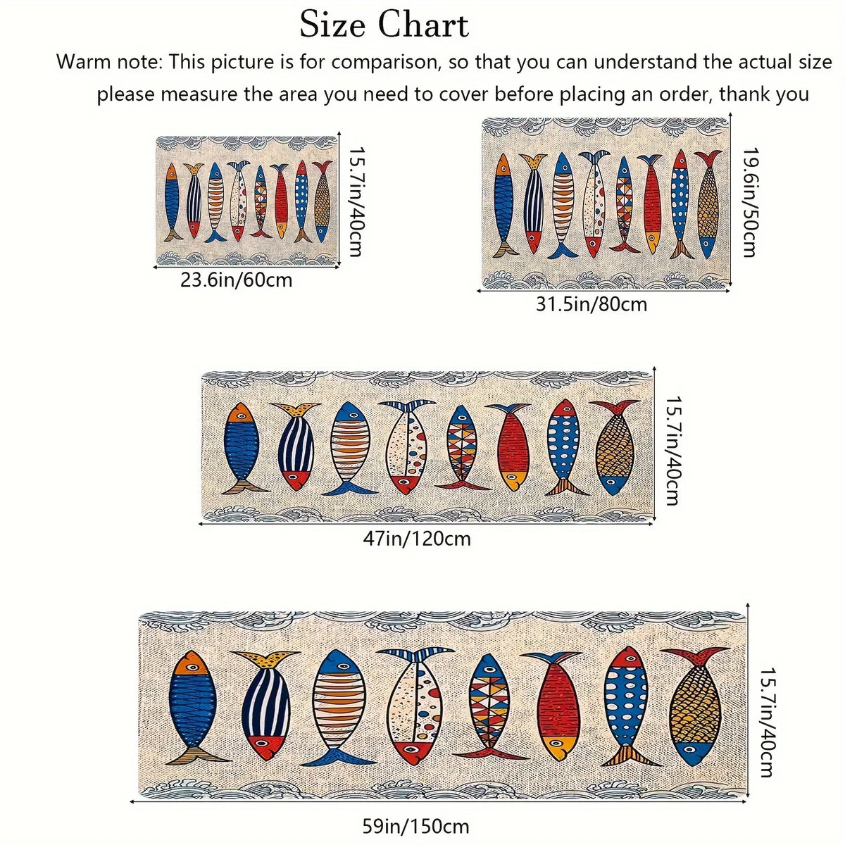 VIKANA Creative Floor Mat Fish School Carpet Kitchen Rug Long Carpet Soft Rug For Bedroom Door Mat Living Room Carpet Home Decor