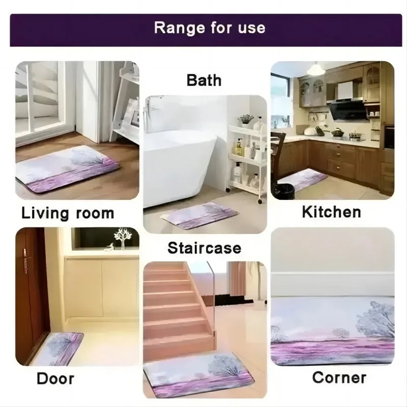VIKAMA Crystal Velvet Floor Mat Stone Wood Grain Entryway Door Mat Entry Non-Slip Foot Mat Home Decoration Small Carpet 40x60cm