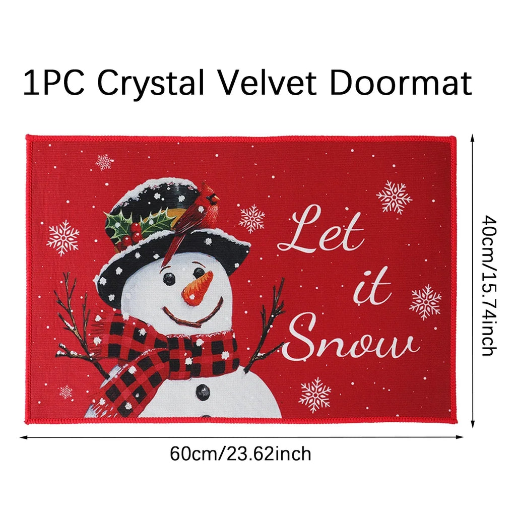 Christmas Door Mat Santa Claus Outdoor Carpet Merry Christmas Decorations For Home 2025 Navidad Xmas Ornament New Year 2026