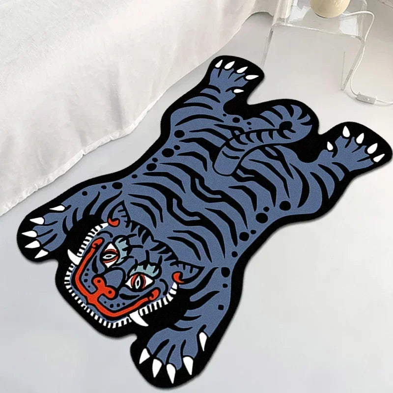 VIKAMA Cartoon Shaped Tiger Carpet Living Room Children's Bedroom Bedside Rugs Home Decor Non-Slip Kitchen Balcony Floor Mats
