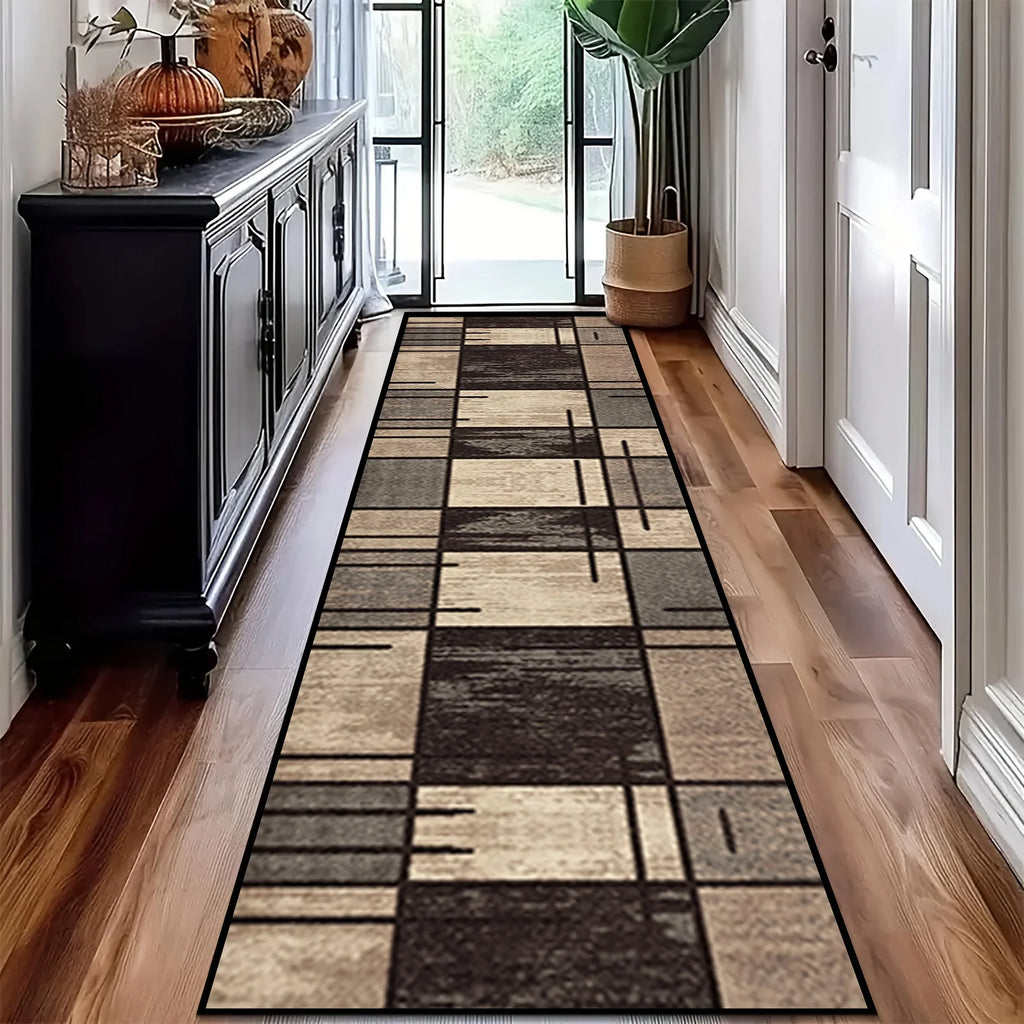 VIKAMA High-Grade Plaid Carpet Kitchen Rug Long Floor Mat Thin Door Mat Living Room Carpet Rug For Bedroom Home Decoration